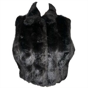 Vintage Marshall Rousso Black Faux Fur Vest